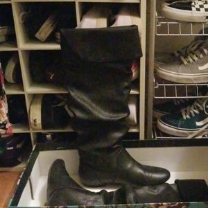 Black knee high boots